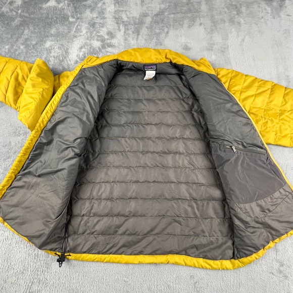 Patagonia Men's Down Sweater Jacket Yellow Fleece Lined Puffer Coat Size S Ski - Picture 14 of 16